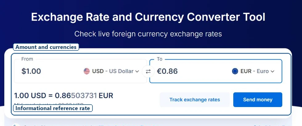 Currency conversion tool showing source and converted values for supplier quote comparison
